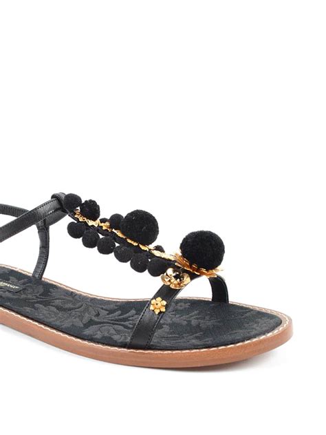 dolce gabbana women sandals|dolce gabbana flat sandals.